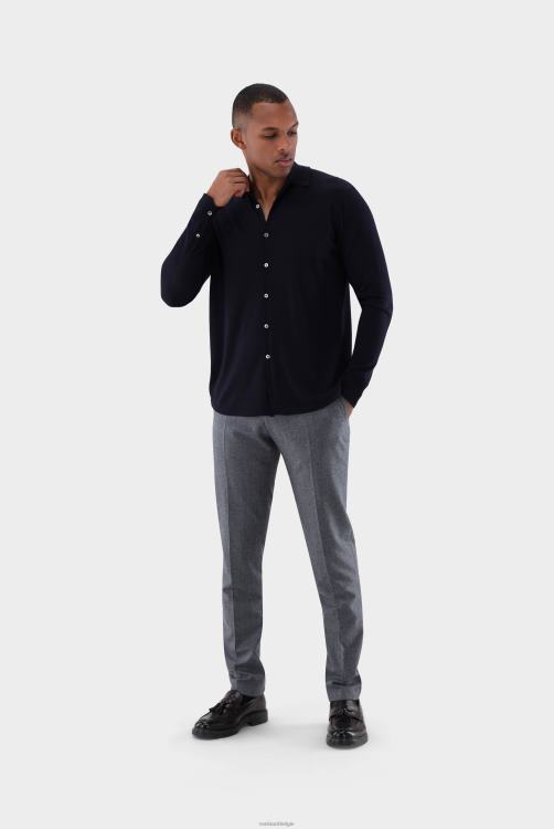 Heren Van Laack gebreid overhemd van ultrafijne merino kleding XLN6N449