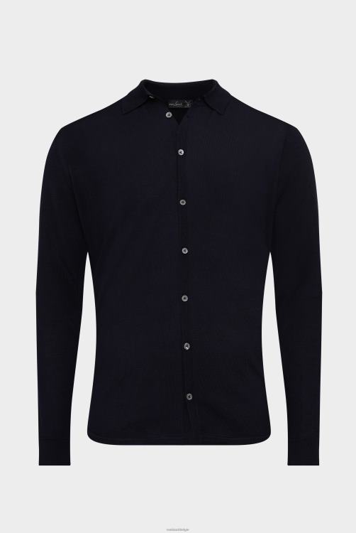 Heren Van Laack gebreid overhemd van ultrafijne merino kleding XLN6N449