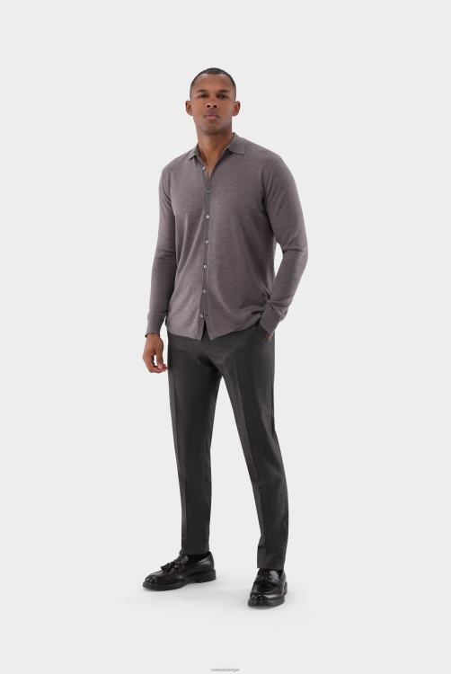 Heren Van Laack gebreid overhemd van ultrafijne merino kleding XLN6N454