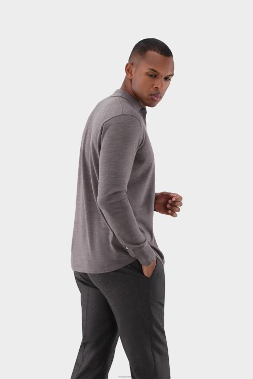 Heren Van Laack gebreid overhemd van ultrafijne merino kleding XLN6N454