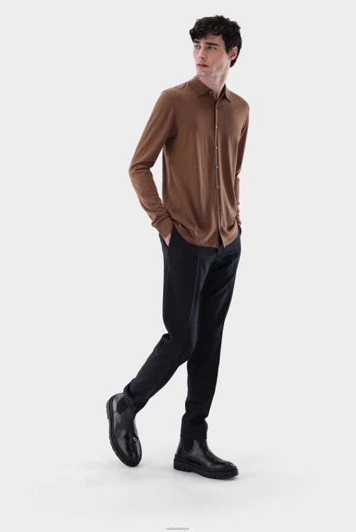 Heren Van Laack gebreid overhemd van ultrafijne merino kleding XLN6N568