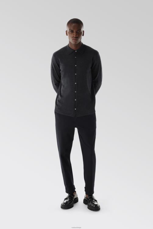 Heren Van Laack gebreid overhemd van ultrafijne merino kleding XLN6N569