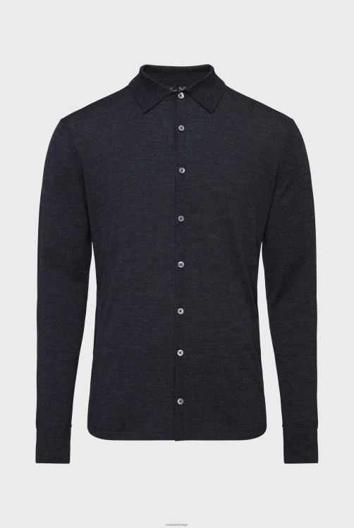 Heren Van Laack gebreid overhemd van ultrafijne merino kleding XLN6N569