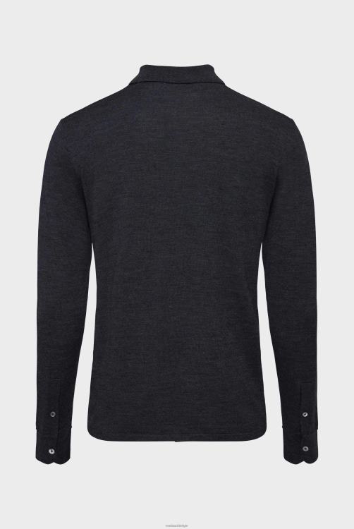 Heren Van Laack gebreid overhemd van ultrafijne merino kleding XLN6N569