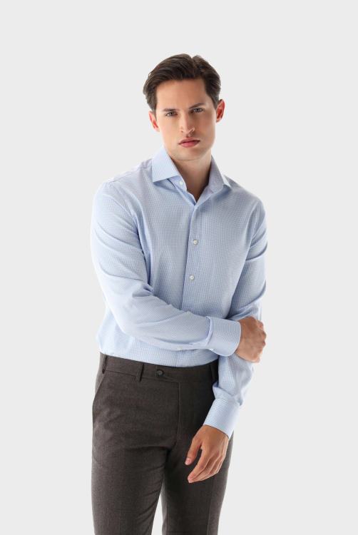 Heren Van Laack geruit dobby overhemd, slim-fit kleding XLN6N544