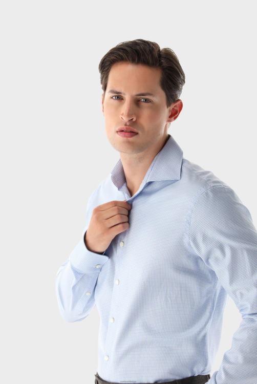 Heren Van Laack geruit dobby overhemd, slim-fit kleding XLN6N544