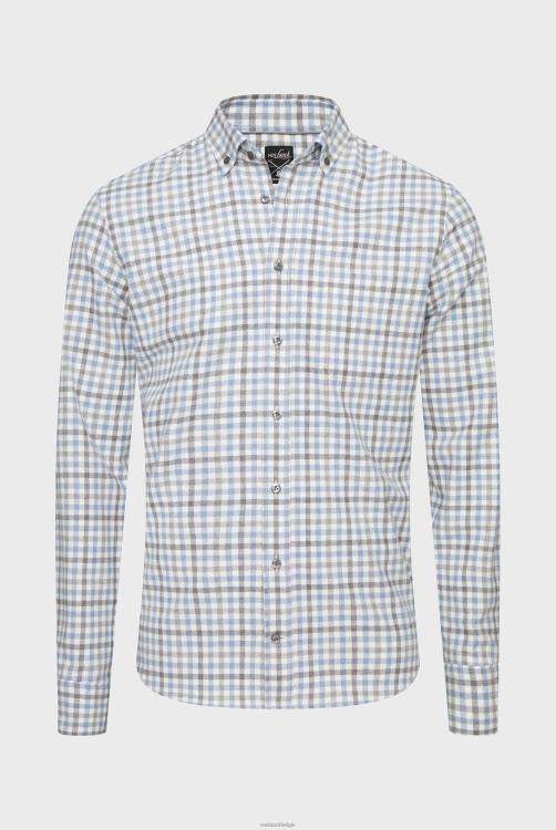 Heren Van Laack geruit flanellen overhemd op maat kleding XLN6N547