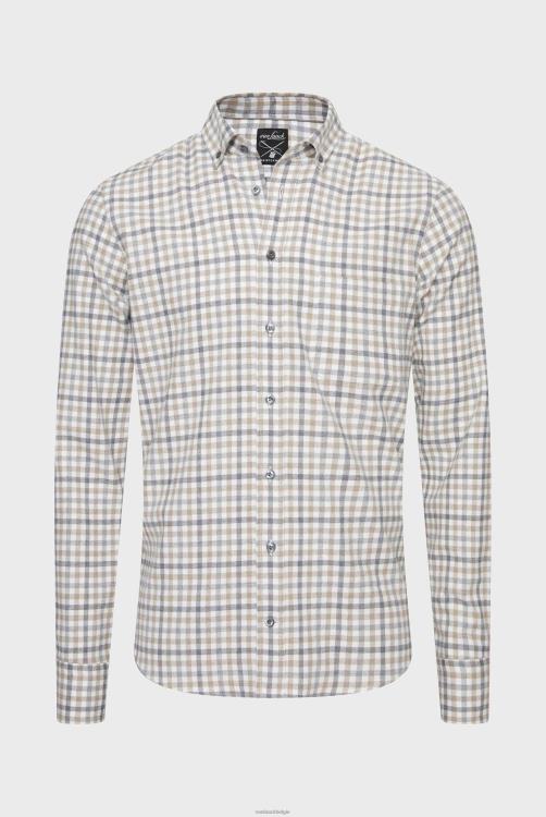 Heren Van Laack geruit flanellen overhemd op maat kleding XLN6N548