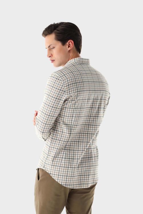 Heren Van Laack geruit flanellen overhemd op maat kleding XLN6N548