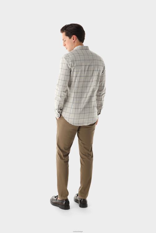 Heren Van Laack geruit flanellen overhemd op maat kleding XLN6N548