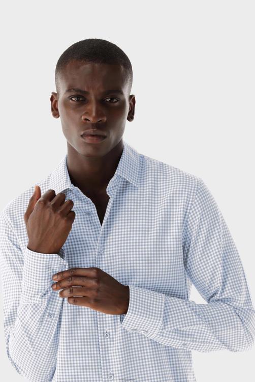 Heren Van Laack geruit flanellen overhemd op maat kleding XLN6N549