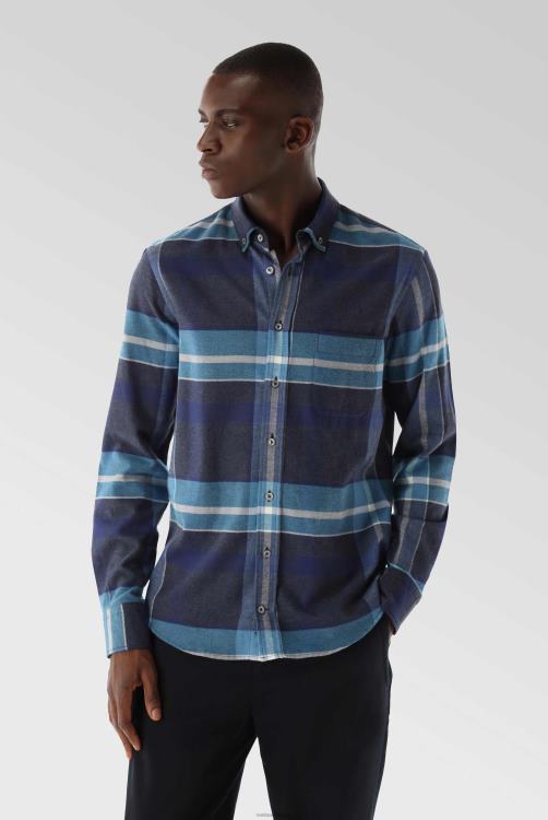 Heren Van Laack geruit flanellen overhemd op maat kleding XLN6N550