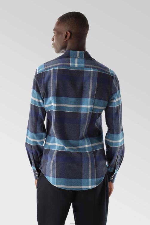 Heren Van Laack geruit flanellen overhemd op maat kleding XLN6N550