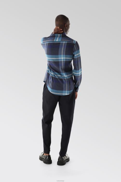 Heren Van Laack geruit flanellen overhemd op maat kleding XLN6N550