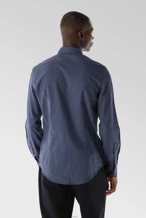 Heren Van Laack geruit flanellen overhemd op maat kleding XLN6N551