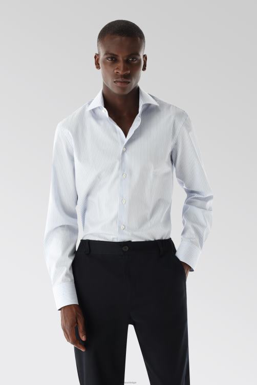 Heren Van Laack gestreept dobby business overhemd, slim fit kleding XLN6N412