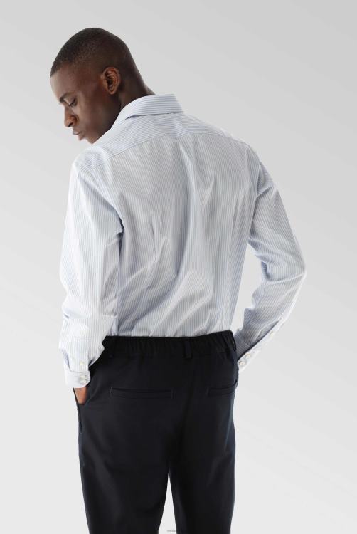 Heren Van Laack gestreept dobby business overhemd, slim fit kleding XLN6N412