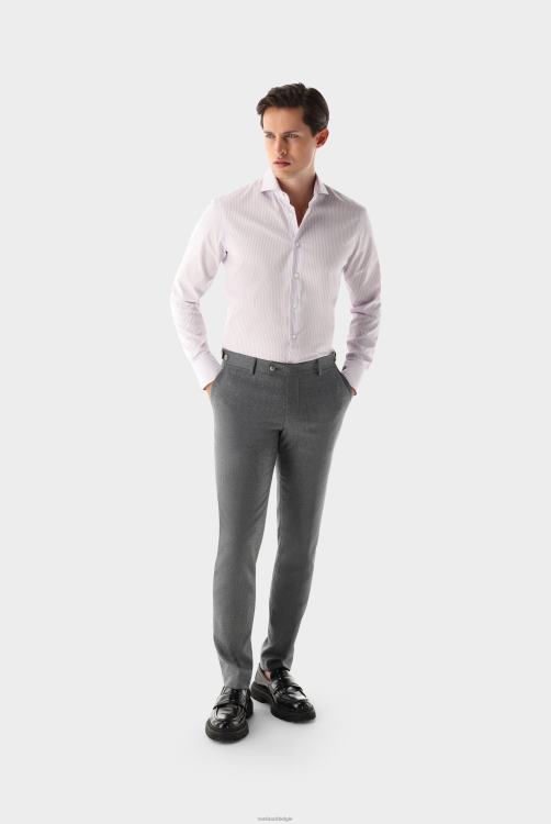 Heren Van Laack gestreept dobby slim-fit zakelijk overhemd kleding XLN6N411