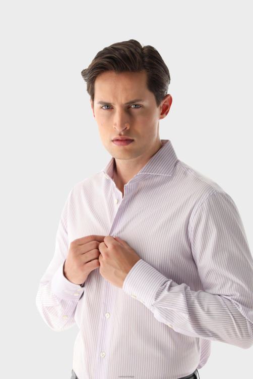 Heren Van Laack gestreept dobby slim-fit zakelijk overhemd kleding XLN6N411