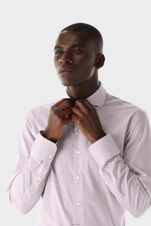 Heren Van Laack gestreept kleermakersoverhemd van zijdeachtige fijne keperstof kleding XLN6N420