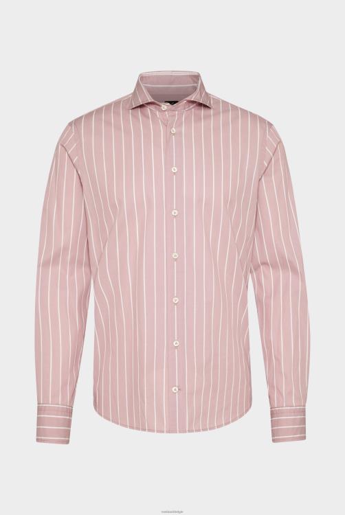 Heren Van Laack gestreept overhemd in licht twill roze kleding XLN6N588