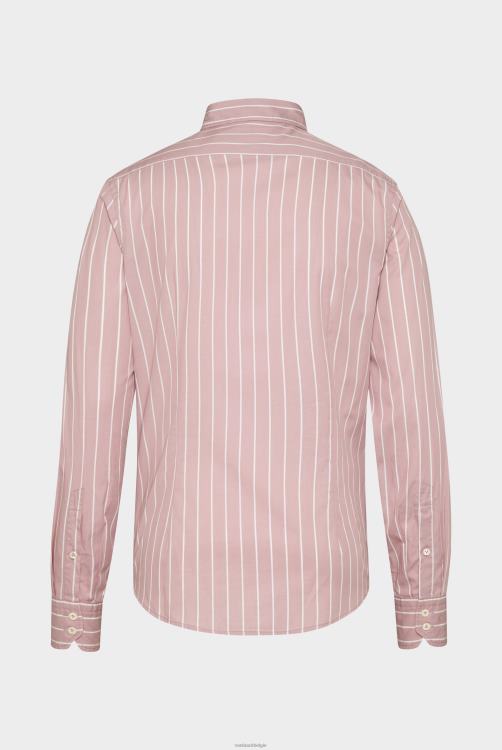 Heren Van Laack gestreept overhemd in licht twill roze kleding XLN6N588