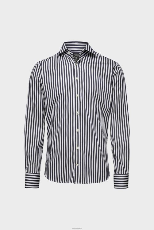 Heren Van Laack gestreept overhemd van katoenen stretch op maat kleding XLN6N587