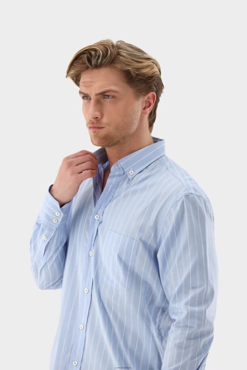 Heren Van Laack gestreept oxford overhemd, slim-fit kleding XLN6N513
