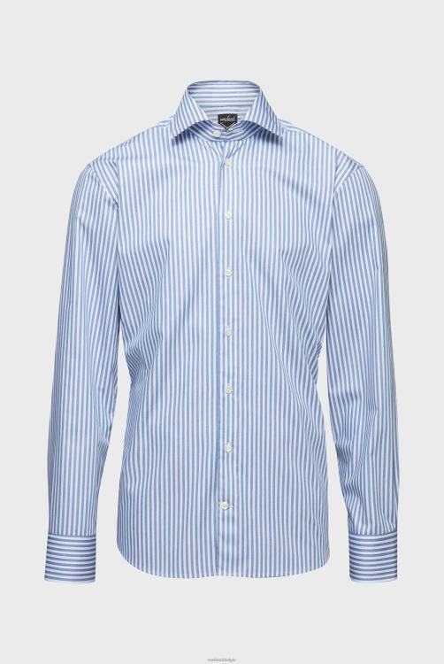 Heren Van Laack gestreept twill overhemd op maat kleding XLN6N410