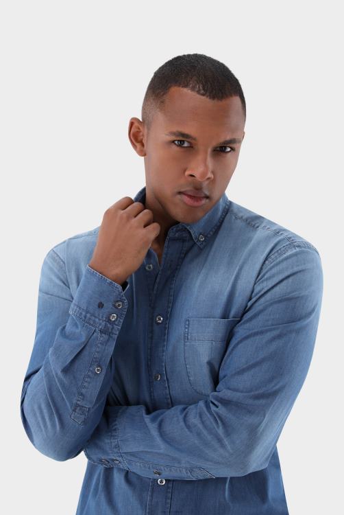 Heren Van Laack jeans zoom op maat gemaakt blauw kleding XLN6N517