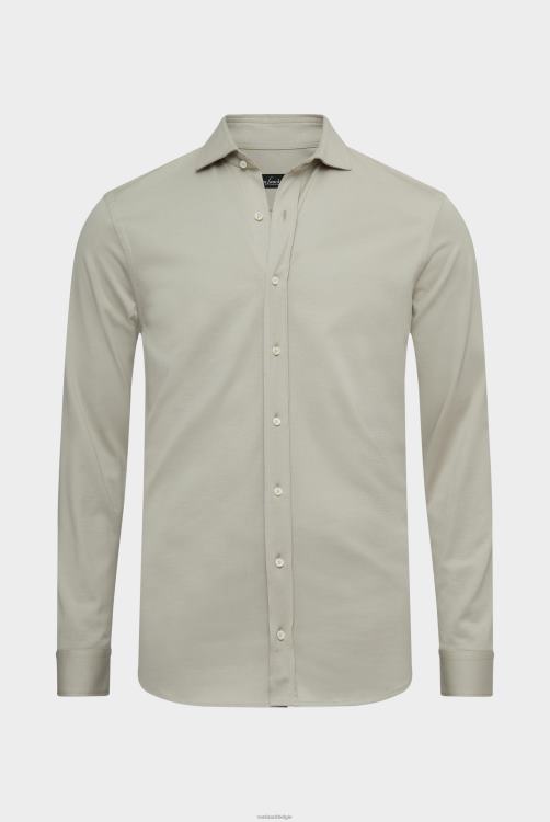 Heren Van Laack jersey overhemd urban look slim fit beige kleding XLN6N469
