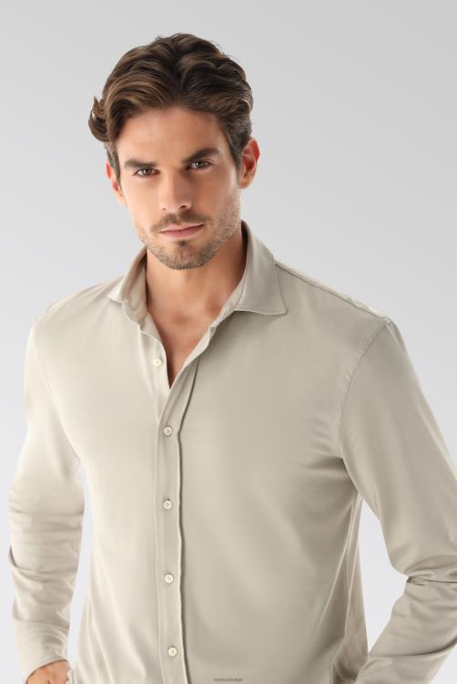 Heren Van Laack jersey overhemd urban look slim fit beige kleding XLN6N469