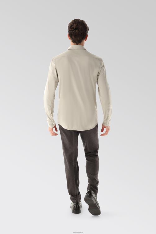 Heren Van Laack jersey overhemd urban look slim fit beige kleding XLN6N469