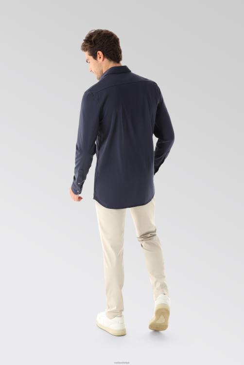 Heren Van Laack jersey overhemd urban look slim fit navy kleding XLN6N466