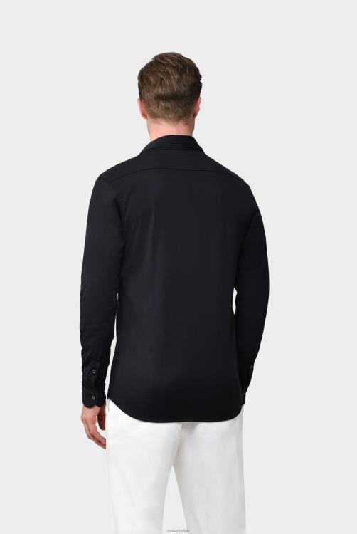 Heren Van Laack jersey overhemd urban look slim fit zwart kleding XLN6N463