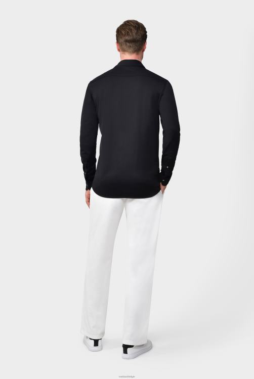 Heren Van Laack jersey overhemd urban look slim fit zwart kleding XLN6N463