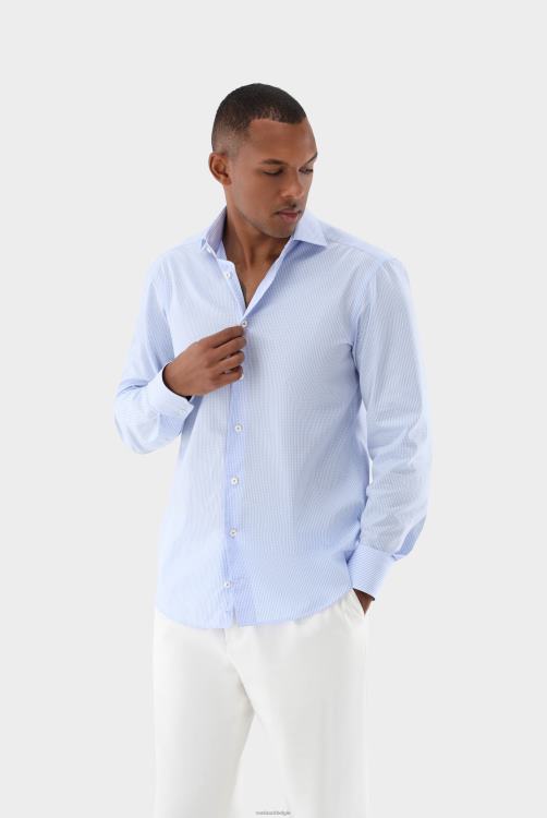 Heren Van Laack klein poplin overhemd met gingham-ruit kleding XLN6N391