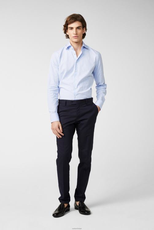 Heren Van Laack kreukvrij dun gestreept business overhemd van popeline kleding XLN6N344