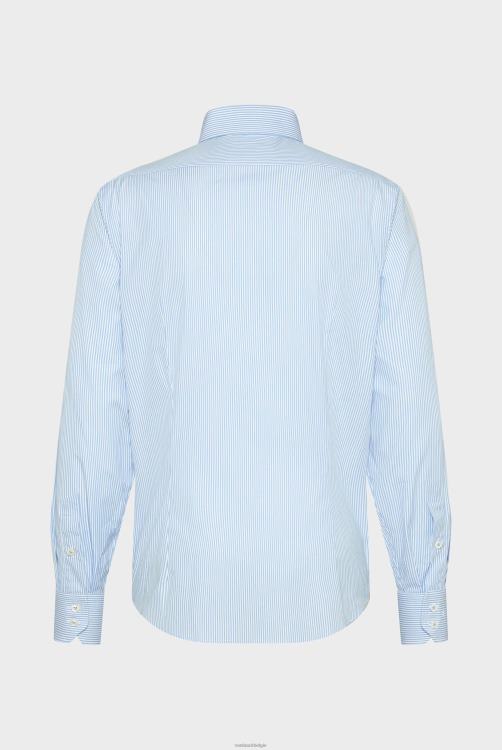 Heren Van Laack kreukvrij dun gestreept business overhemd van popeline kleding XLN6N344