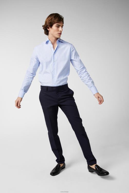 Heren Van Laack kreukvrij dun gestreept business overhemd van popeline kleding XLN6N344