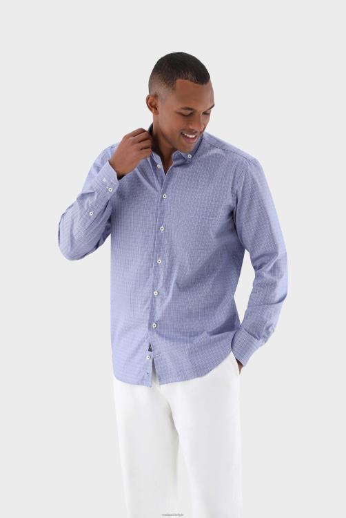 Heren Van Laack kreukvrij geruit keperoverhemd op maat kleding XLN6N432