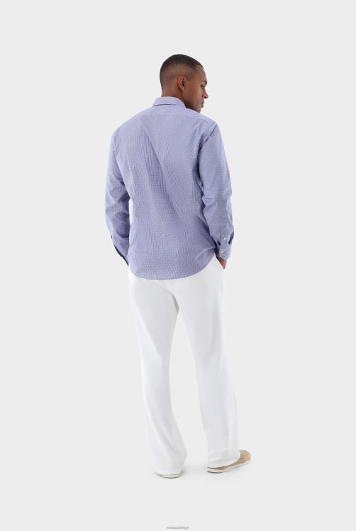 Heren Van Laack kreukvrij geruit keperoverhemd op maat kleding XLN6N432