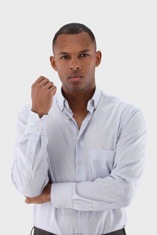 Heren Van Laack kreukvrij geruit twill overhemd met comfortabele pasvorm kleding XLN6N431