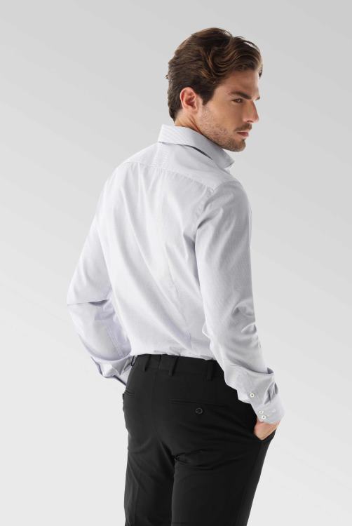 Heren Van Laack kreukvrij microgeruit overhemd op maat kleding XLN6N434