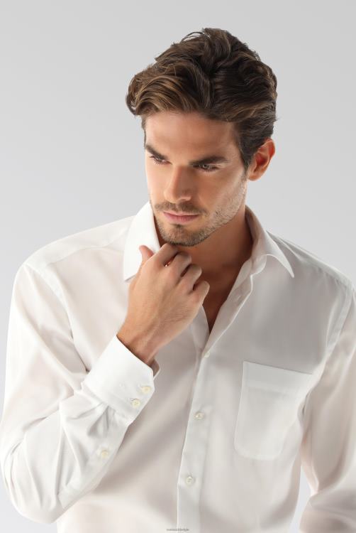 Heren Van Laack kreukvrij twill overhemd comfort fit wit kleding XLN6N337