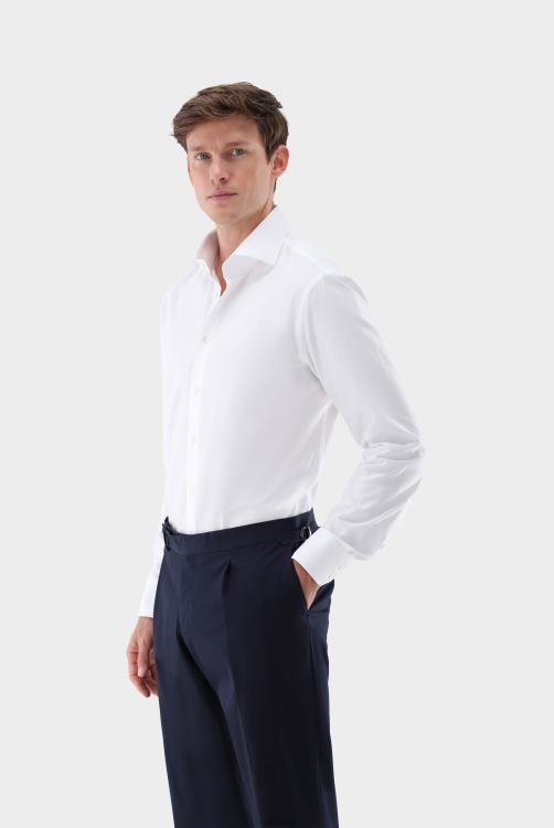 Heren Van Laack kreukvrij twill overhemd met getextureerde slim fit kleding XLN6N612