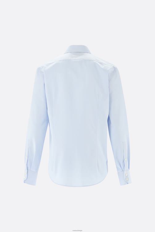 Heren Van Laack kreukvrij twill overhemd met getextureerde slim fit kleding XLN6N613