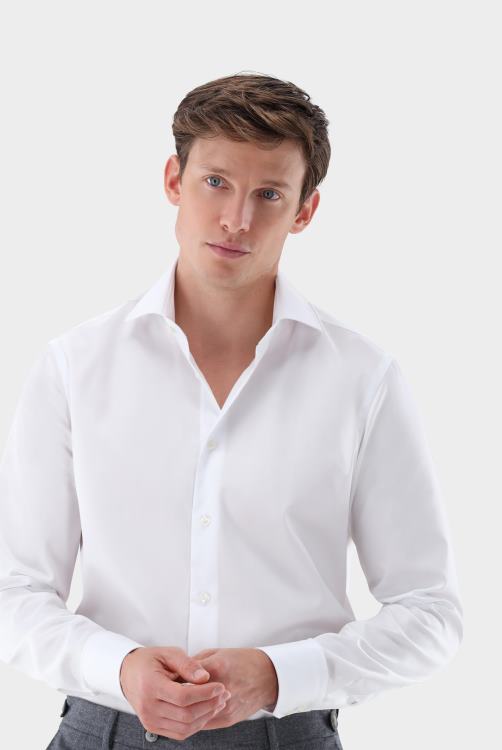 Heren Van Laack kreukvrij twill overhemd, slim fit kleding XLN6N459