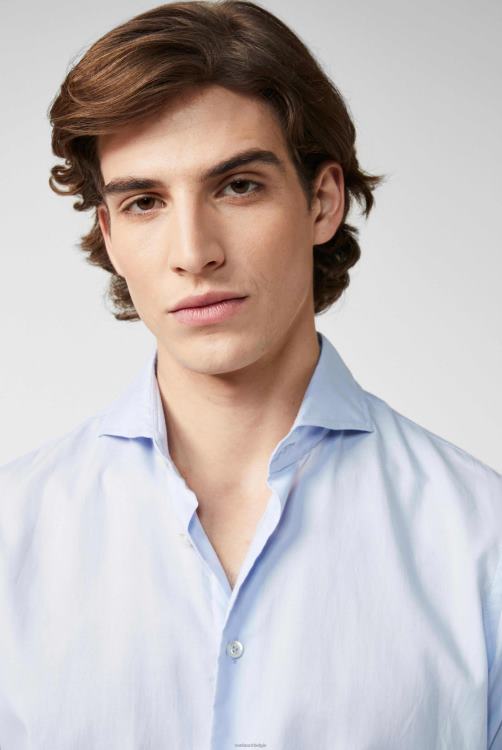 Heren Van Laack licht twill overhemd blauw kleding XLN6N418