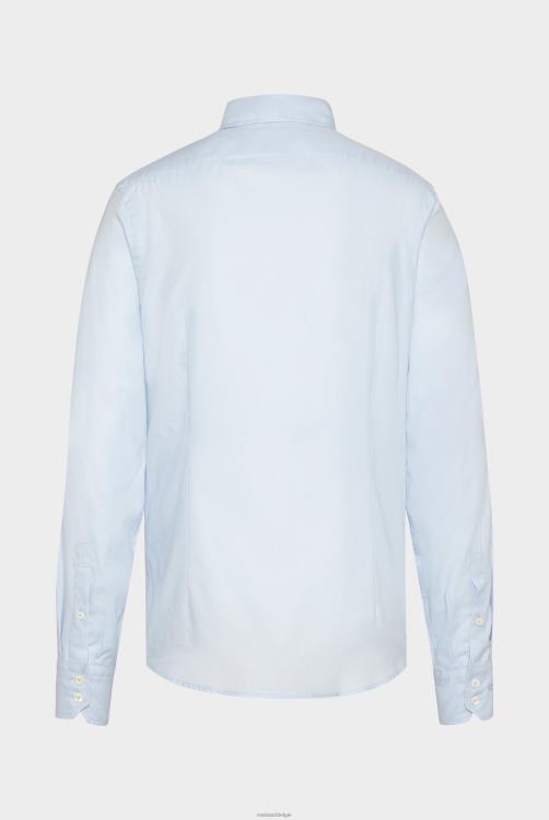 Heren Van Laack licht twill overhemd blauw kleding XLN6N418